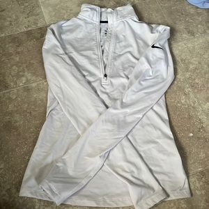 white nike quarter zip,long sleeve